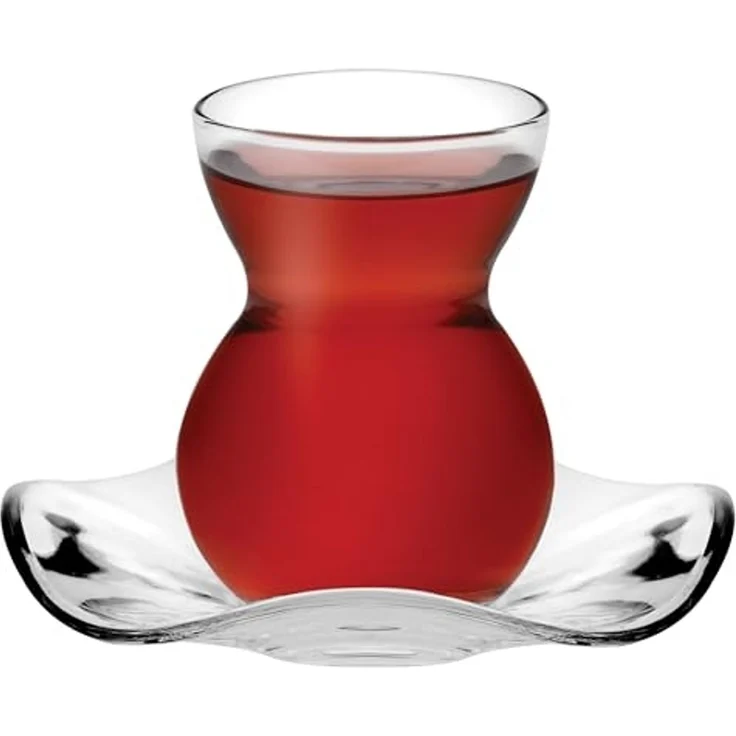 Pasabahce Teegläser Set Cay Bardagi 6x Teeglas + 6x UntertasseTeeglas transparent – Bild 2