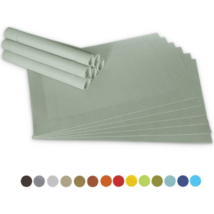 matches21 HOME & HOBBY Platzset Tischsets BORDA 12er Set Pastell-grün als Tischuntersetzer, (12-St), Abwaschbare Platzsets als Tischunterlagen für Ess-Tisch Tisch-Deko – Bild 1