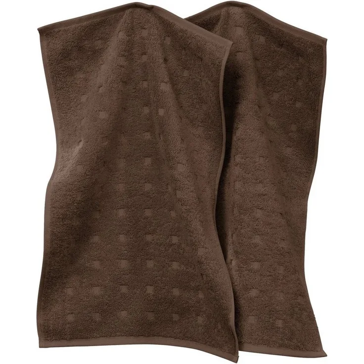 Möve Gästehandtuch Gästetuch 2er-Pack "Quadretti", Frottier (2-St), Walk-Frottier Uni