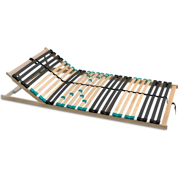 Coemo 7-Zonen Lattenrost DRÖMSON 90x200 cm 28 Federleisten Kopfteil verstellbar Selbstmontage