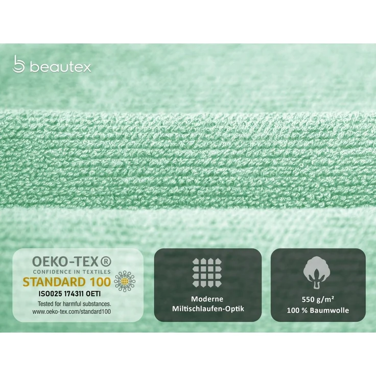 Beautex Handtuch Set Handtuch Set, Made in Europe, Frottier (Multischlaufen-Optik, Frottier Premium Set aus 100% Baumwolle 550g/m) – Bild 3