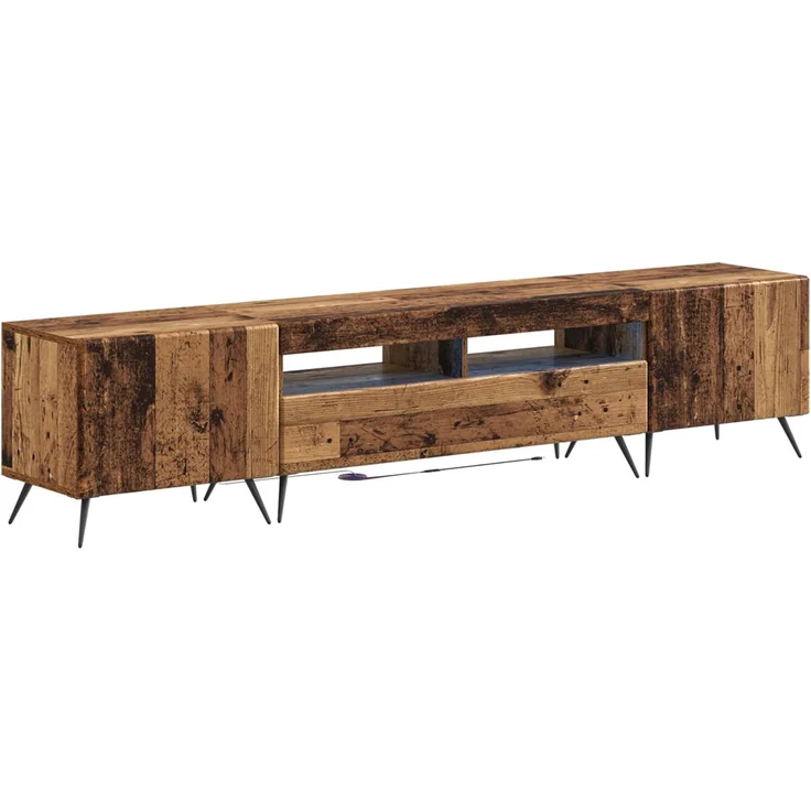 vidaXL LED-TV-Schrank BREDA 3 stk. Altholz Holzwerkstoff 3416930 – Bild 2