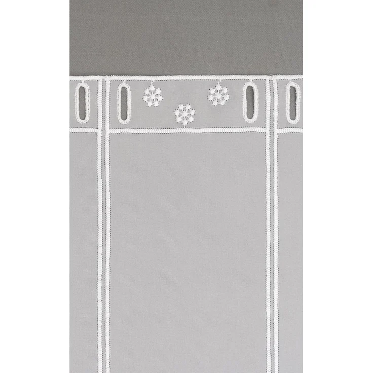 Lysel Scheibengardine Blümchenpaar (Bx H) 128,4cm * 30cm weiß/reinweiß – Bild 6