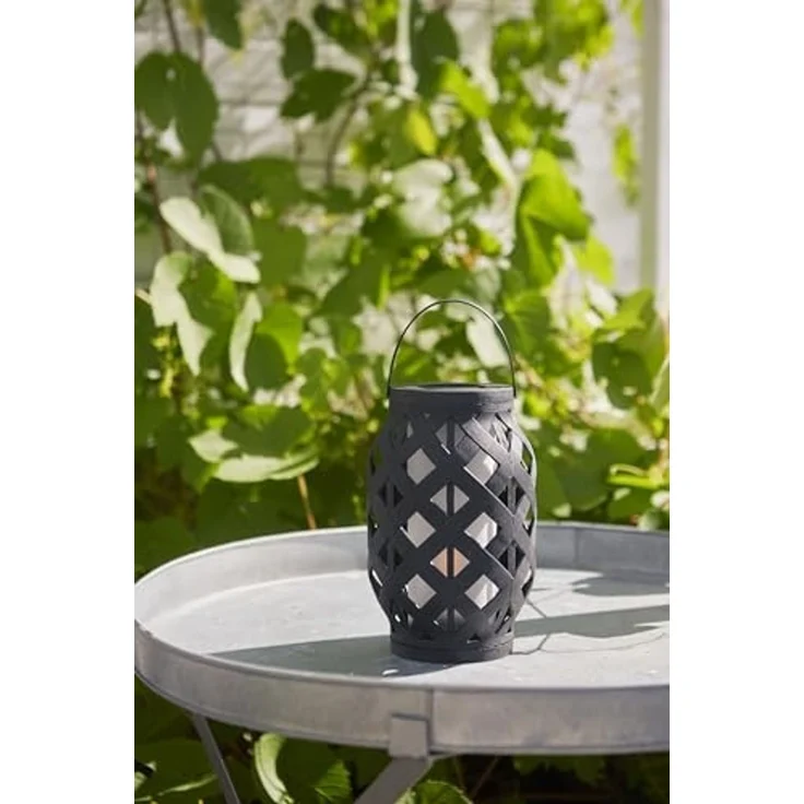 Garten-Laterne FLAME L black, Feuer-Effekt & Timer – Bild 3