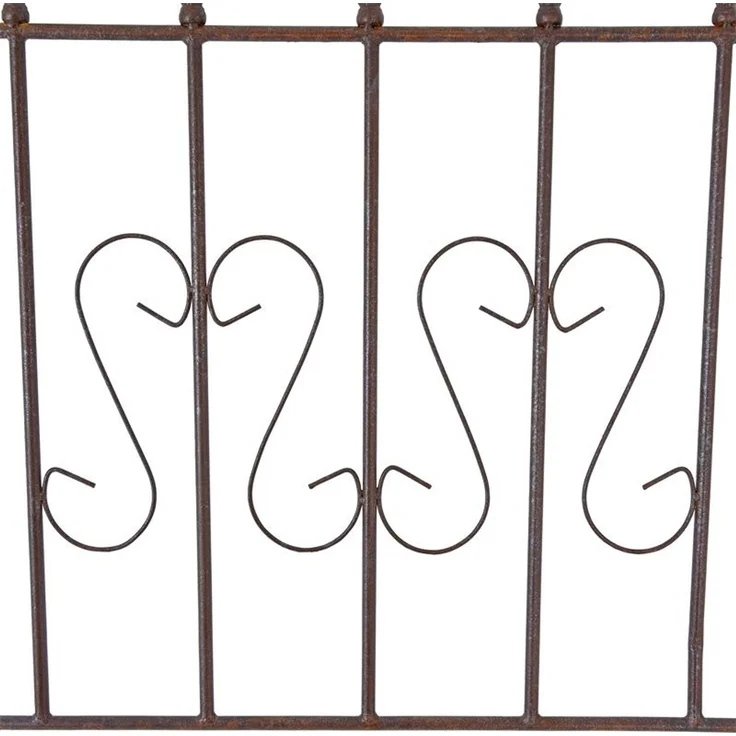Schmuckzaun Metallzaun Gartenzaun 72x67 cm Zaunelemente 2er Set erweiterbar Rost – Bild 4