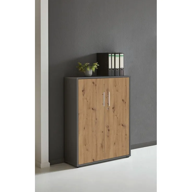 moebel-dich-auf Aktenschrank TABOR (Büroschrank Ordnerschrank Mehrzweckschrank, abschließbar, Metallgriffe, 3 Fächer) Made in Germany