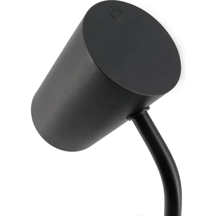 Unilux Katz 400188806 Tischleuchte, schwarz, verstellbarer Kopf, drei Helligkeitsstufen, rutschfeste Pads, integriertes USB-Kabel