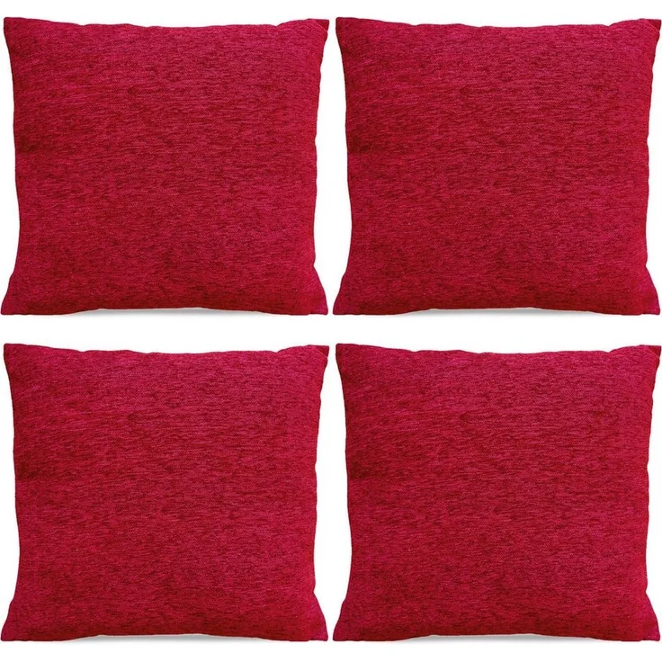 matches21 HOME & HOBBY Kissenbezüge 4er Set Kissenhüllen 45x45 cm rot meliert als weiche Dekokissen, (4 Stück), Zierkissen-Bezüge für Sofa-Kissen, Couch-Kissen – Bild 5