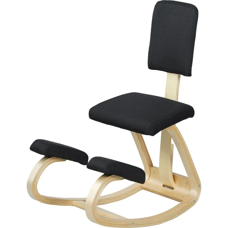 JARDJ Ergonomischer Kniestuhl, Kniehocker Gesundheitsstuhl für Zuhause, Büro, Meditation Schwarz – Bild 2
