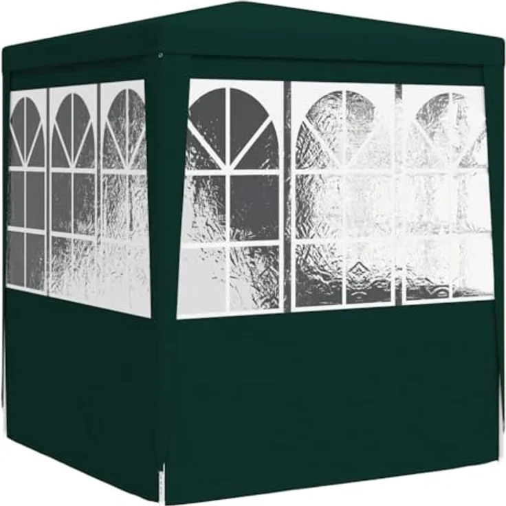 vidaXL Profi Partyzelt mit Seitenwänden UV-beständig Wasserbeständig Pavillon Festzelt Gartenpavillon Gartenzelt Garten Bierzelt 2x2 m Grün 90g/m² – Bild 10