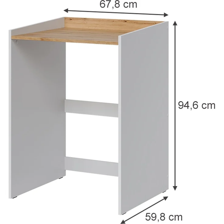 Waschmaschinenschrank Viktor Weiß/Artisan-Eiche 67.8 x 94.6 cm mit erhöhtem Rand Vicco – Bild 2