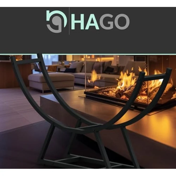 HAGO Kaminholzregal Feuerholzregal 94x21x55cm Kaminholz Holzlager Brennholz Stahl Stapelhi – Bild 7
