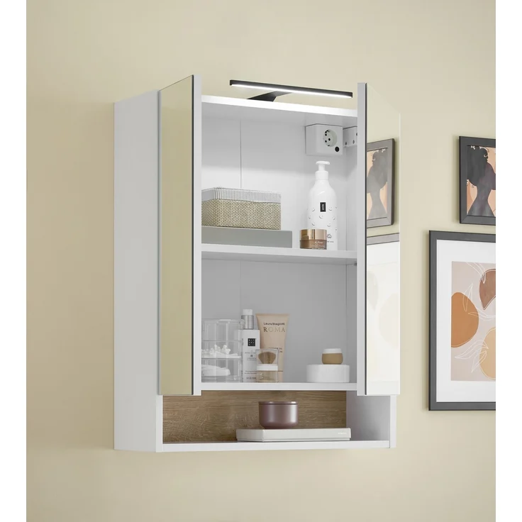 Badezimmer-Set >Denver< (3-tlg.) in weiß matt / Evoke Eiche Dekor - 140x195x35 (BxHxT) – Bild 6