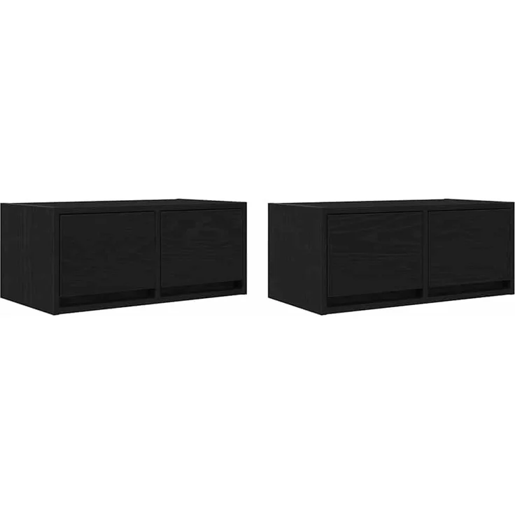 2 pcs TV-Schrank, Lowboard TV Schwarz Eichen-Optik 60x31x25,5 cm – Bild 2