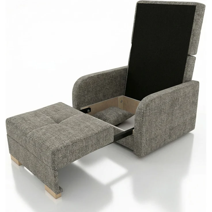 Wohnero24 Schlafsessel POLINA 1 103x95 cm Sessel mit Schlaffunktion 80x195 cm kleines Schlafsofa mit Bettkasten ausziehbar 100 cm breit Einzelschlafsofa - Grau – Bild 6