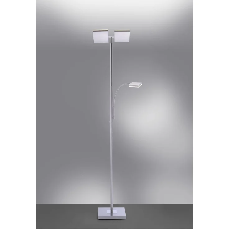 JUST LIGHT 11725-55 RUBEN LED Stehleuchte mit Lesearm 3000K dimmbar stahlfarben – Bild 3
