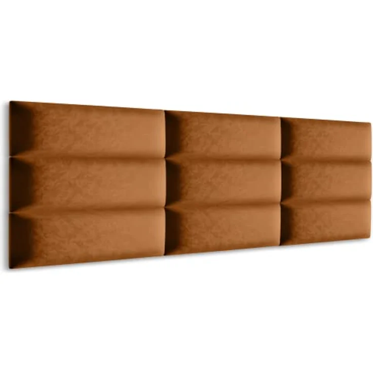 Muralo Samt Wandkissen Stoff Polsterpaneel Schlafzimmer Wohnzimmer Bett Wandpolster Bettkopfteil Lendekissen Modern Luxus Gepolstert Polster Paneel (Honigfarbe, 50x15 cm) – Bild 4