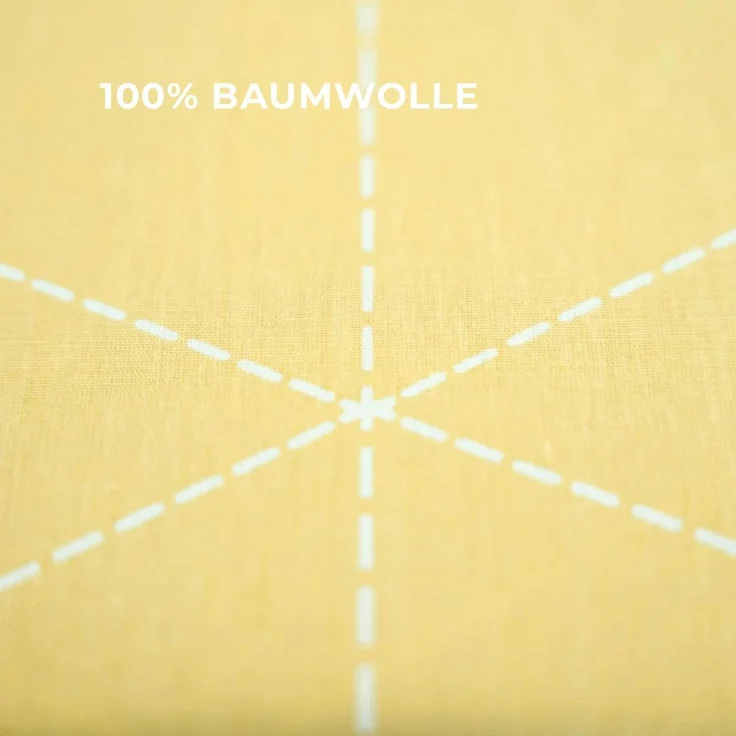 Renforce Bettwäsche mit Reißverschluss - Wendebettwäsche aus 100% Baumwolle, Rautendesign, Gelb 155x220 cm + 80x80 cm – Bild 4