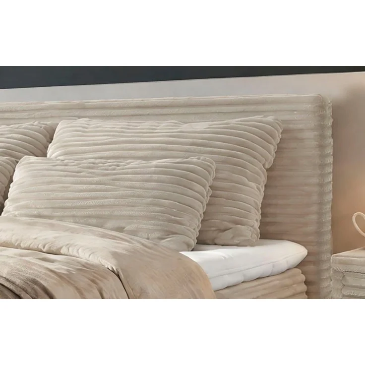 Jockenhöfer Gruppe Boxspringbett PAULINA inkl. Bonnell- oder Tonnentaschenfederkernmatratze H2-H4 (kuscheliger Breitcord), mit 6cm PUR- oder Kaltschaumtopper, 140x200 cm / 180x200cm – Bild 3