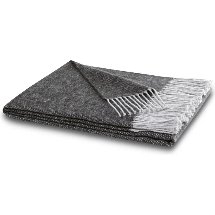 Plaid Giletti, Biederlack, Uni-Farben, mit Franse