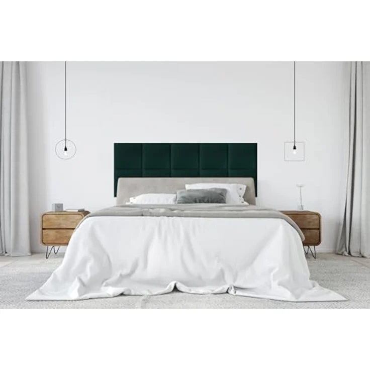 DecoNest Wandkissen, Wandpolsterung, Wanddekoration, Bettkopfteil, 3D-gepolstertes Wandpaneel 50 x 50 cm Türkis – Bild 5