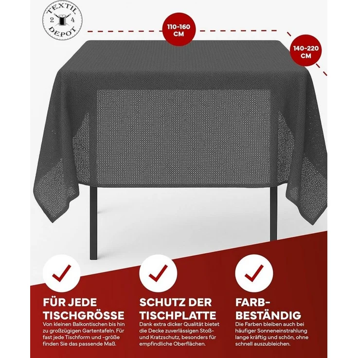 texpot Tischdecke Gartentischdecke Schaum PVC Weichschaum (1-tlg) – Bild 3