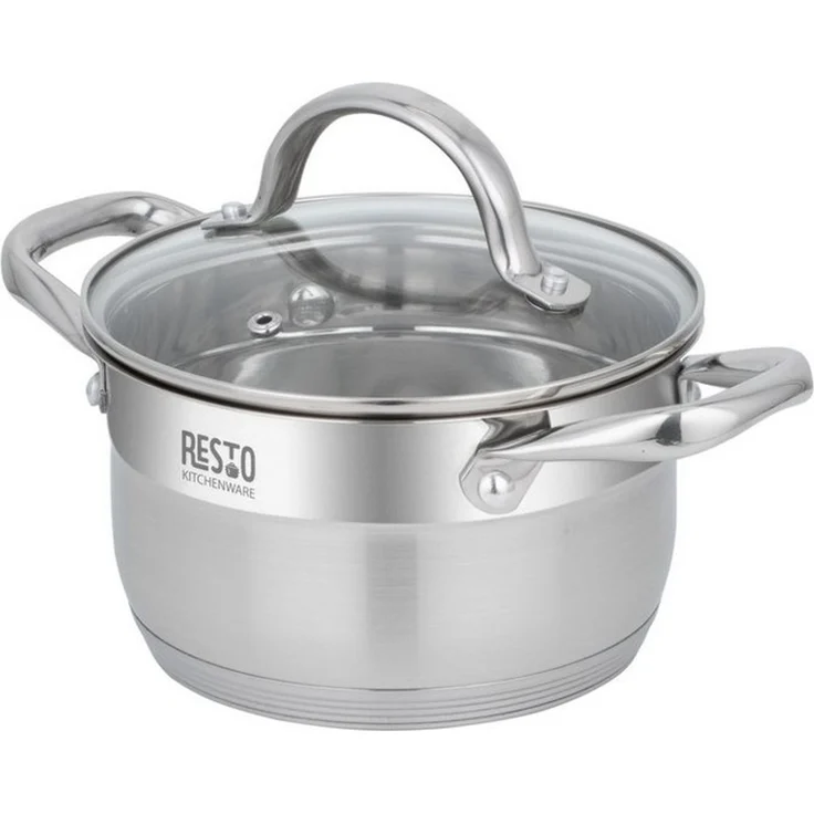 RESTO Kitchenware Kochtopf Rigel, Topf spülmaschinenfest, Edelstahl 18/10 (2-tlg), mit hitzebeständigem Glasdeckel, im Geschenkkarton – Bild 1