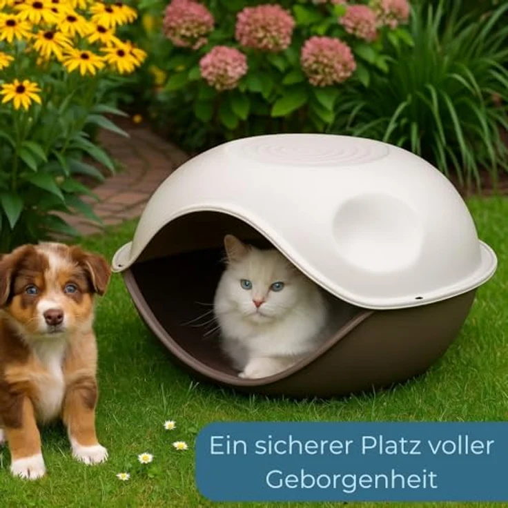 GarPet Katzenzelt Katzen Höhle Haus Hunde Hütte outdoor Wetterfest Korb Wurfkiste – Bild 4