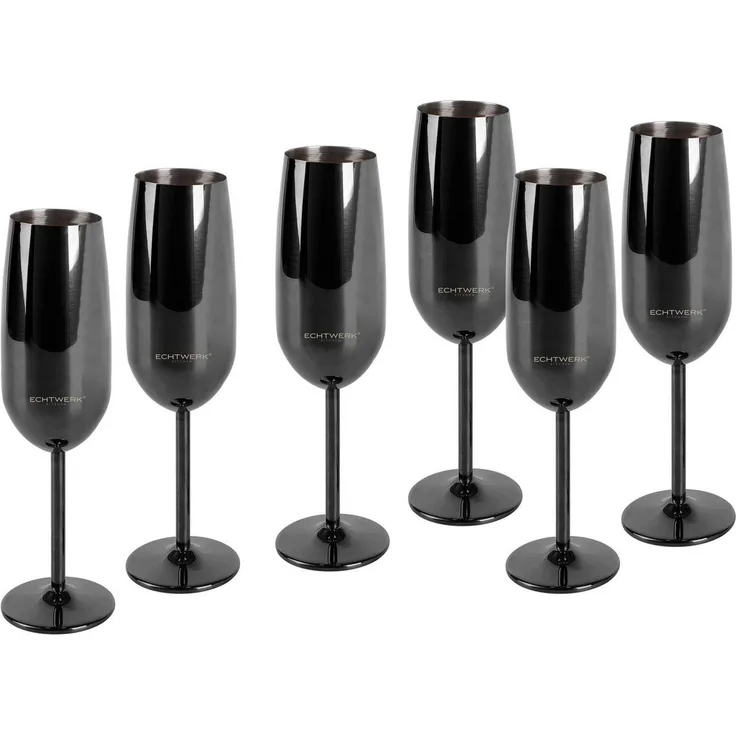 ECHTWERK Champagnerglas, Edelstahl, Sektglas, Sektkelch, Champagnerkelch, bruchsicher, 250 ml