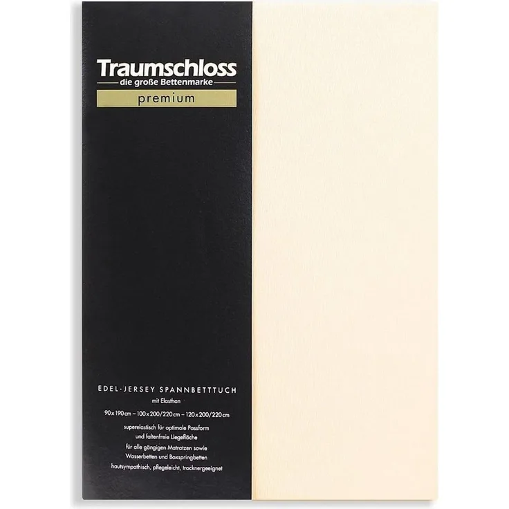 Traumschloss Spannbettlaken Premium, Jersey, Gummizug: rundum, (1 Stück), 165g/m², 95% gekämmte Mako Baumwolle, 5% Elasthan