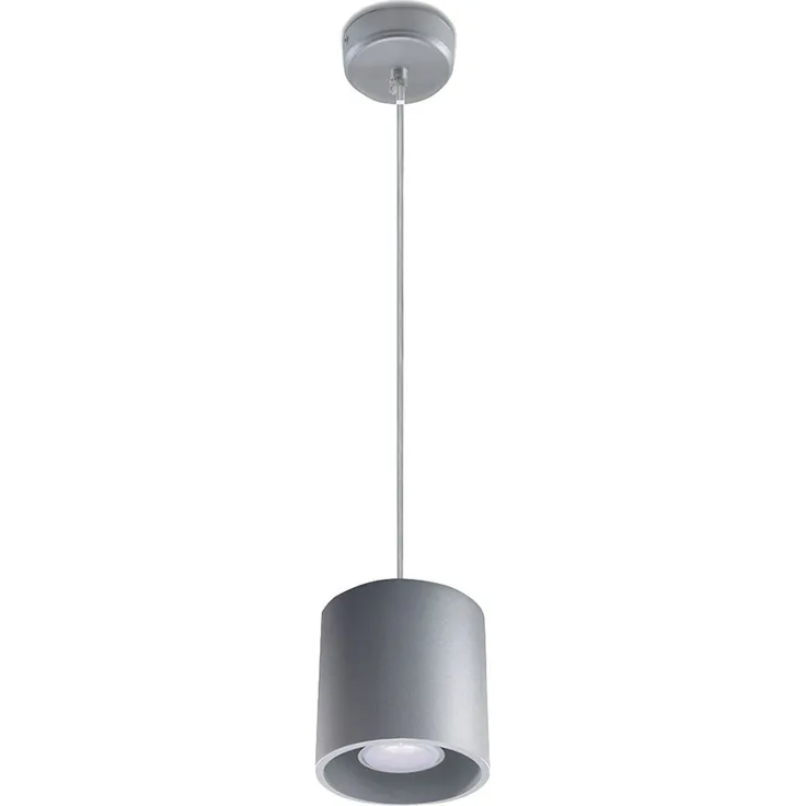 Pendelleuchte, Aluminium grau, H 80 cm