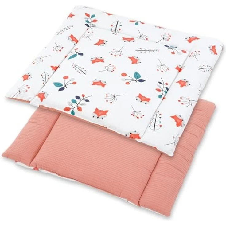 Wickelauflage für Babys 75x72 cm - Weiche Baumwolle, Abwaschbar - Wickelkommode & Wickeltischauflage Fuchs – Bild 2