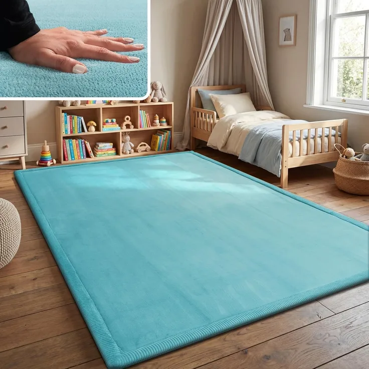 Paco Home Teppich Kinderzimmer Kinderteppich Baby Spielteppich Krabbeldecke Krabbelmatte Weich rutschfest Jungen Mädchen Deko, Grösse:140x200 cm, Farbe:Blau