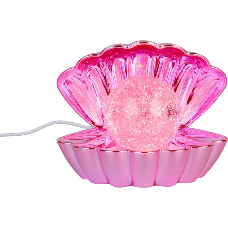 USB Muschel Tischlampe SHELLY Pink mit RGB Beleuchtung, Höhe 14cm – Bild 2