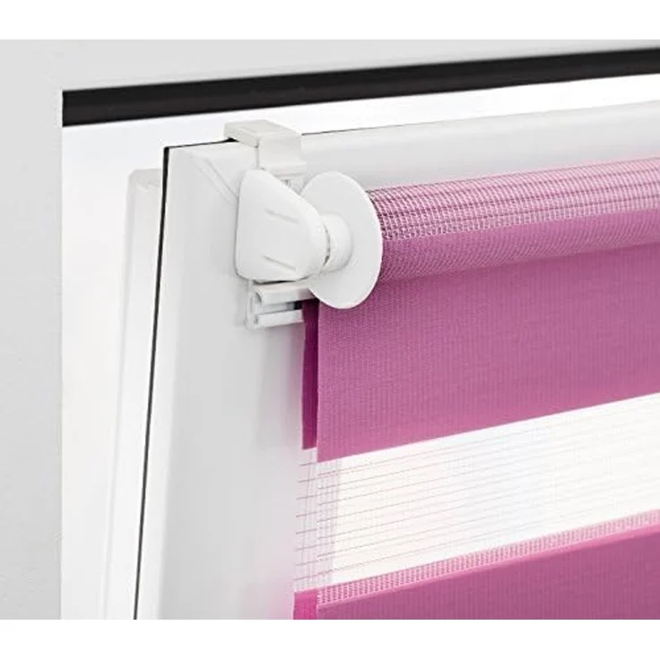 K-home Klemmfix Doppelrollo Madrid ohne Bohren Flieder 120x150 cm (B x L) – Bild 4
