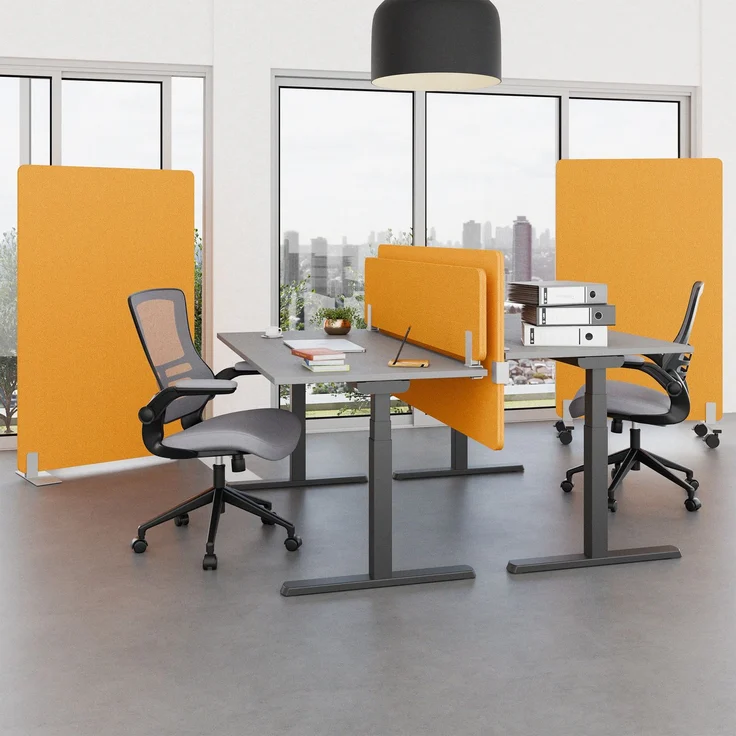 Rheinland Möbel FocusWall STW1014 – Akustik-Stellwand 1000×1400 mm in Stofffarbe Solano inkl. Standfüßen – Schreibtisch-Trennwand für Büro & Homeoffice – Schallschutz – Made in Germany – Bild 3