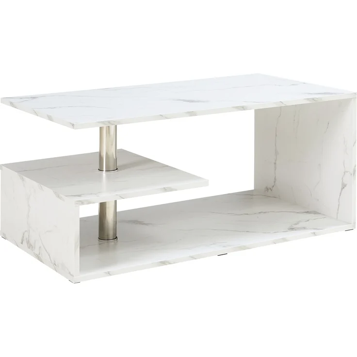 Couchtisch Haarlem 90x50x41 cm Marmoroptik, weiß [en. casa] – Bild 3