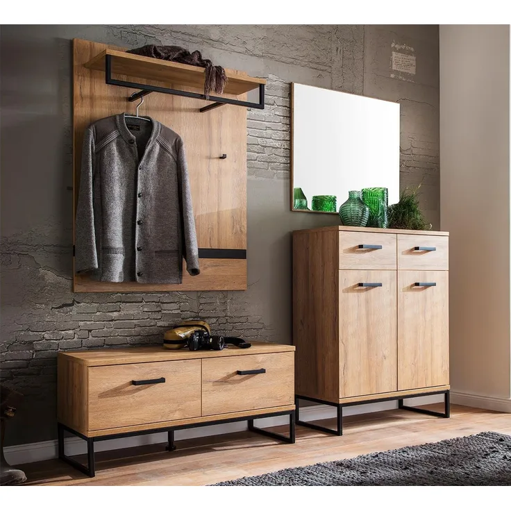 Garderoben-Set >Torrent< in Grandson Oak Nachbildung - 191x196x38cm (BxHxT)