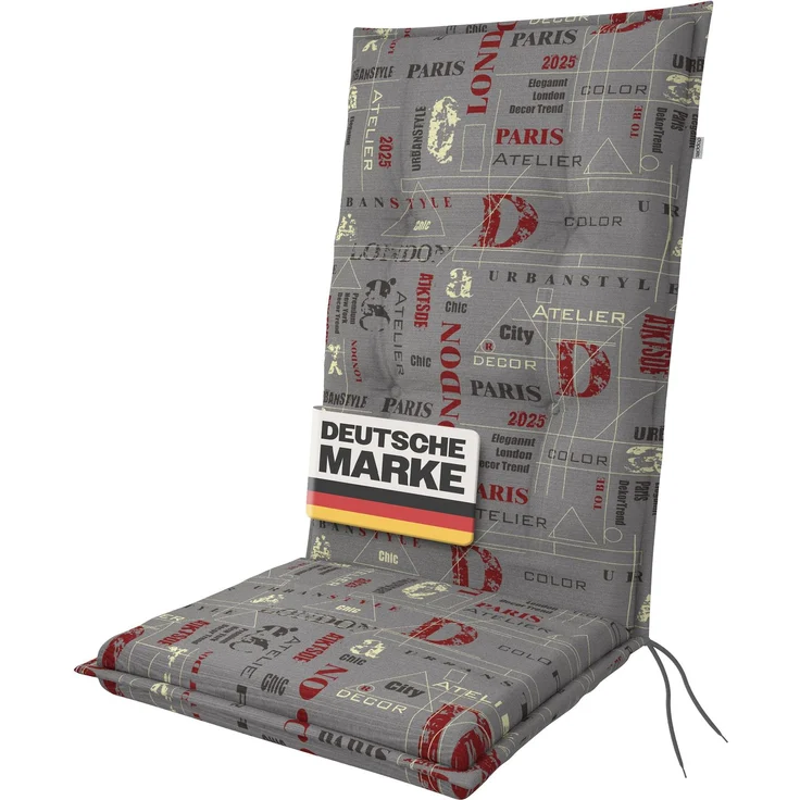 Gardissimo 1112 Hochlehner Gartenstuhl Auflagen 120x50x8cm grau – Bild 1