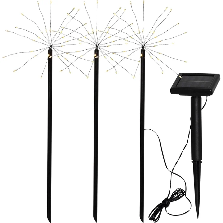 LED-Solarstäbe"Firework", 3 Stäbe, schwarz – Bild 1
