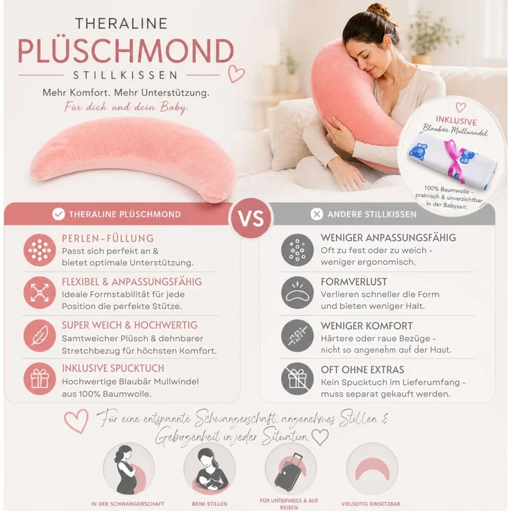 Kinderhaus Blaubaer Stillkissen Theraline Plüschmond Stillkissen TOP – Bild 6