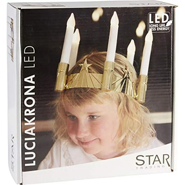 LED "Luciakrone", 5fl, gold/weiss, Batterie – Bild 5