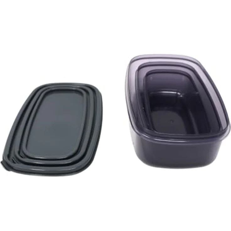 Aufbewahrungsbox Set 3er-Set, 300 / 500 / 850 ml, mit Deckel - Anthrazit – Bild 2
