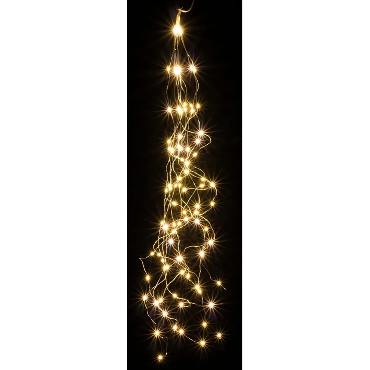 Nipach LED-Lichterkette BA11011 LED Lichterbündel Silberdraht 100er warmweiß – Bild 2