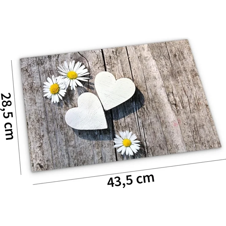 matches21 HOME & HOBBY Platzset Abwaschbare Tischsets 4er Set Landhaus-Stil Blumen & Holz-Optik, (4-St), Platzsets als Tisch-Untersetzer und Tisch-Deko für Esstisch Teller – Bild 2