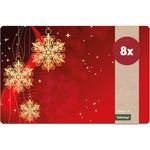 matches21 HOME & HOBBY Platzset Abwaschbare Tischsets 8er Set Weihnachten Schnee & Sterne, (8-St), Platzsets als Tisch-Untersetzer und Tisch-Deko für Esstisch Teller