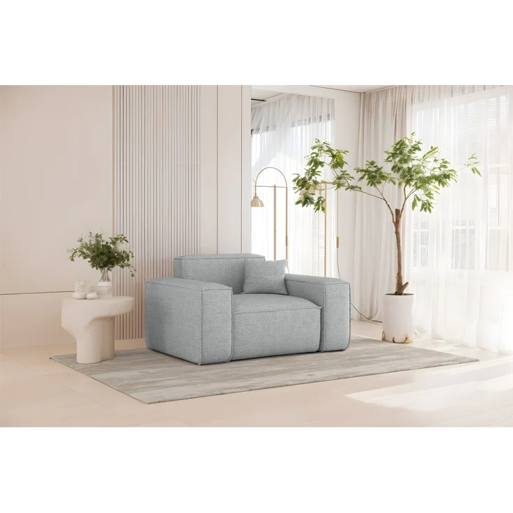 Sessel Designersessel CELES PREMIUM in Stoff Artico Hellgrau – Bild 1