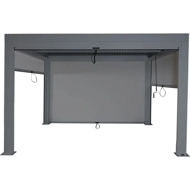 Mendler 'HWC-L46' Pergola, Regenrinne sturmfest, Aluminium anthrazit, 3x4 m – Bild 8