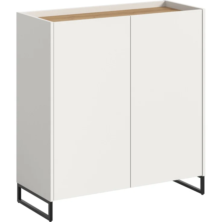 Schuhkommode B/H/T: 97x90x38 cm in weiß Nachbildung und Artisan Oak Nachbildung – Bild 1