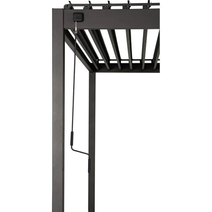 LECO Lamellenpergola BASIC, Aluminiumgestell und Stahl-Lamellen anthrazit, 3x3 m – Bild 3